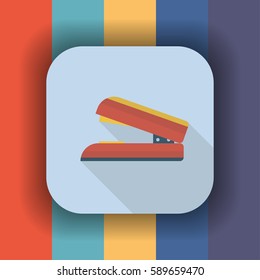 stapler flat icon with long shadow, vector illustration