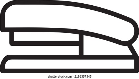 Stapler flat icon for web. Simple stapler flat sign vector design. Minimalist stapler and staples web icon isolated on white background.