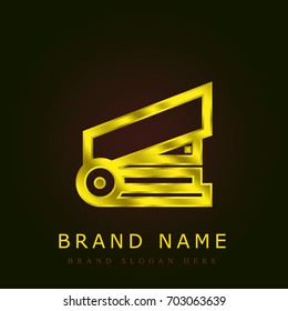 Stapler golden metallic logo