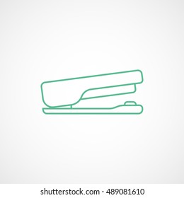 Stapler Green Line Icon On White Background