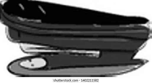 Stapler handgezeichnet Design, Illustration, Vektorgrafik auf weißem Hintergrund.