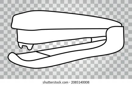 Stapler. Hand-drawn colorless vector illustration