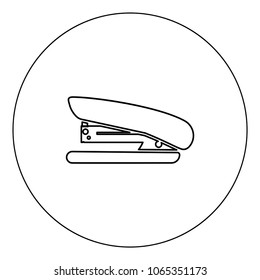 Stapler icon black color in circle vector illustration isolated