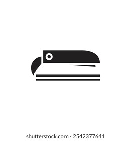 Icono de grapadora Vector de contorno blanco y negro