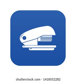 Stapler icon blue vector isolated on white background