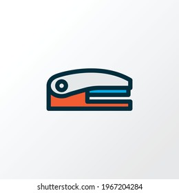 Stapler icon colored line symbol. Premium quality isolated stationery element in trendy style.