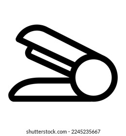 Stapler icon line isolated on white background. Black flat thin icon on modern outline style. Linear symbol and editable stroke. Simple and pixel perfect stroke vector illustration
