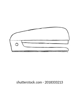 Icono de grapadora. Grapadora con estilo de línea. Suministros escolares.