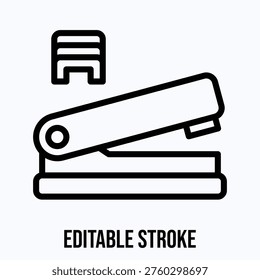 Stapler Icon, Lineal style vector icon, Editable stroke. 