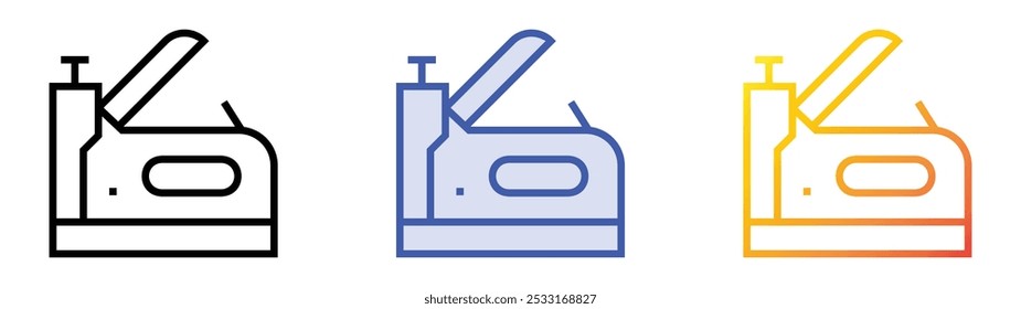 stapler icon. Linear, Blue Fill and Gradient Style Design Isolated On White Background