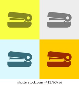 Stapler Icon on Four Different Backgrounds. Eps-10.