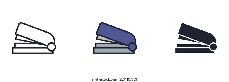 Plantilla de símbolo de icono de grapadora para la ilustración vectorial de la colección de diseño gráfico y web