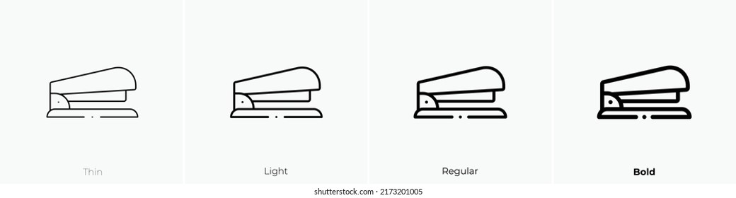 stapler icon. Thin, Light Regular And Bold style design isolated on white background