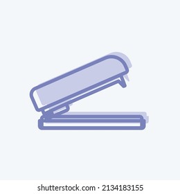 Stapler Icon in trendy two tone style isolated on soft blue background