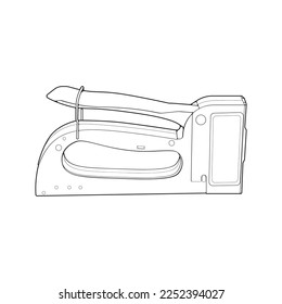 stapler in line art vector style, isolated on white background. stapler in line art vector style for coloring book.
