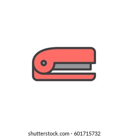 Stapler line icon, filled outline vector sign, linear colorful pictogram isolated on white. Symbol, logo illustration. Editable stroke. Pixel perfect