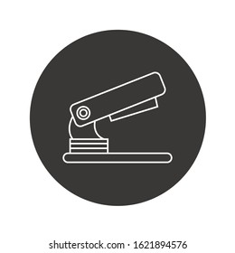 Stapler line icon flat design on gray background