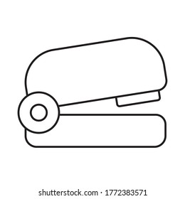 diseño de iconos de estilo de línea de grapadora, archivo de datos de papel información de herramientas de metal de oficina organizar portafolio y tema de almacenamiento Ilustración de vector