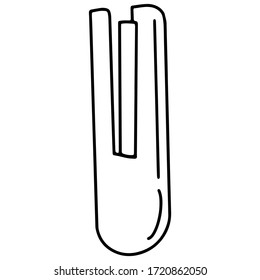 Stapler on an isolated white background. Black hand draw outline. Back to school, office. Vector illustration.