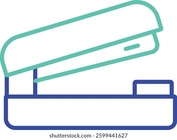 Stapler outline dual color vector illustration icon design