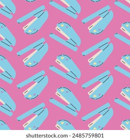 stapler seamless pattern, back to school element, school stationery design