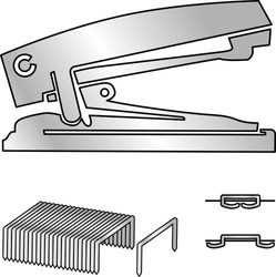 Stapler And Staples And Staple Attachment Options Vector Illustration