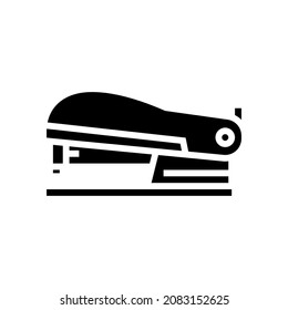 stapler stationery tool glyph icon vector. stapler stationery tool sign. isolated contour symbol black illustration
