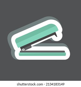 Stapler Sticker a la moda aislado en el fondo negro