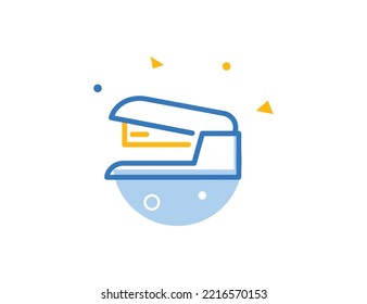 Stapler Stroke Line Icon, Stapler Vector Illustration