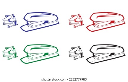 Stapler And Tool Remove Staples Vector Illustration. Stapler And Staple Remover
