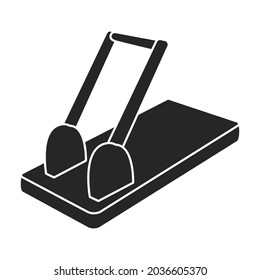 Icono negro del vector de grapadora. Puntero de ilustración de vectores sobre fondo blanco. Icono de ilustración de color negro aislado.