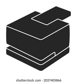 Stapler vector black icon. Vector illustration puncher on white background. Isolated black illustration icon stapler.