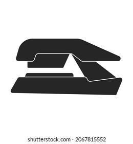 Stapler vector black icon. Vector illustration staple of puncher on white background. Isolated black illustration icon of stapler .