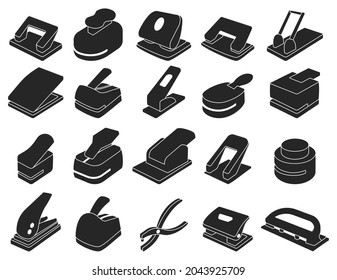 Stapler vector black set icon. Vector illustration puncher on white background. Isolated black set icon stapler.