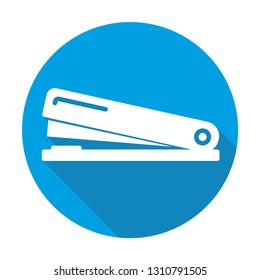 stapler vector blue icon in modern flat style isolated. stapler support is good for your web design.