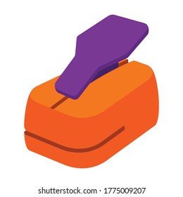 Stapler vector cartoon icon. Vector illustration puncher on white background. Isolated cartoon illustration icon stapler.