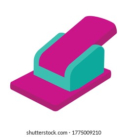 Icono de dibujo gráfico vectorial por grapadora. Puntero de ilustración vectorial sobre fondo blanco. Icono de ilustración de dibujos animados aislados.