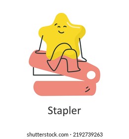 Stapler vector illustration isolated on white background. Flat Illustration style design.
