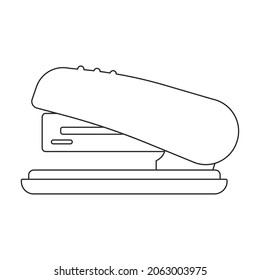 Stapler vector outline icon. Vector illustration staple of puncher on white background. Isolated outline illustration icon of stapler .