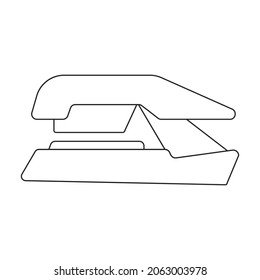 Stapler vector outline icon. Vector illustration staple of puncher on white background. Isolated outline illustration icon of stapler .