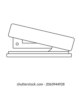 Stapler vector outline icon. Vector illustration staple of puncher on white background. Isolated outline illustration icon of stapler .