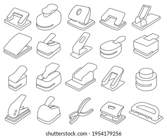 Stapler vector outline set icon. Vector illustration puncher on white background. Isolated outline set icon stapler.