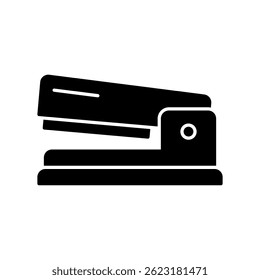 Stapler Vector for Paper Binding and Office Tool Icon. Stationery illustration used in schoolwork, reports, and documents. Glyph Icon