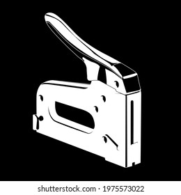 Stapler white on black background