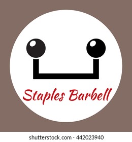Staples barbell Icon body piercing jewelry for your website design , leaflets , advertising and signage