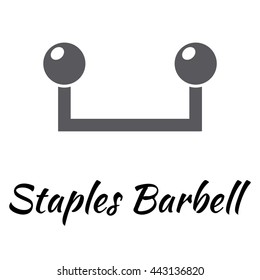 Staples barbell Icon body piercing jewelry for your website design , leaflets , advertising and signage