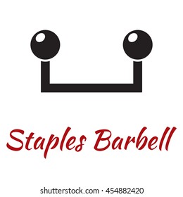 Staples barbell Icon body piercing jewelry for your website design , leaflets , advertising and signage