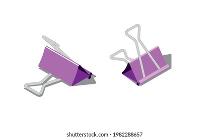 staples binder clip vector in isometric view