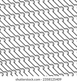 Staples or chains saws in the form of tracks form a cartoon background