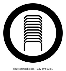 Staples fastener pin icon in circle round black color vector illustration image solid outline style